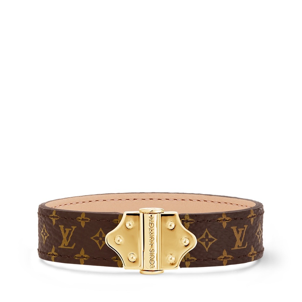 Louis Vuitton Brown and Gold Monogram Cuff